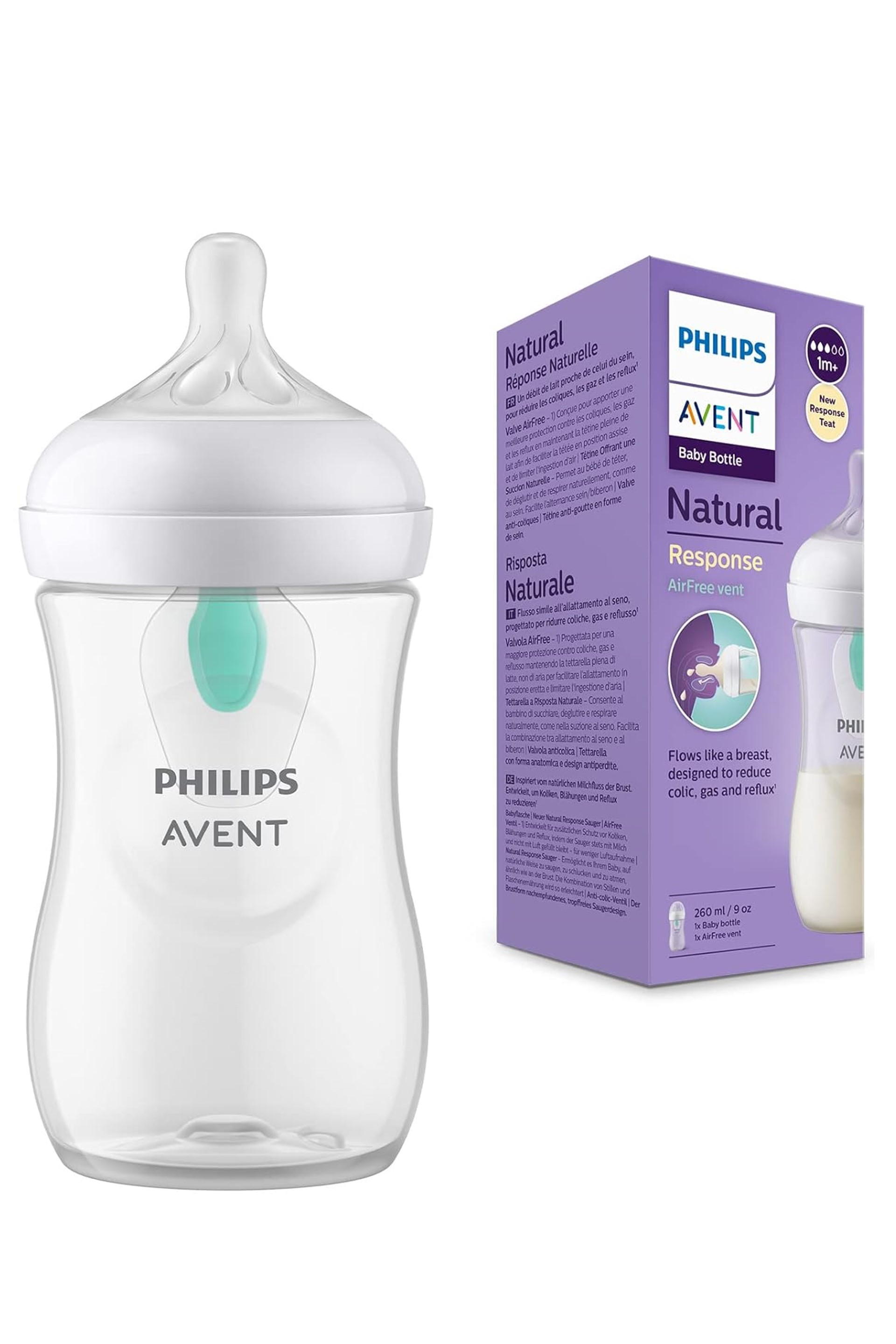 شیشه شیر طلقی اونت ضد نفخ نچرال 260 میل